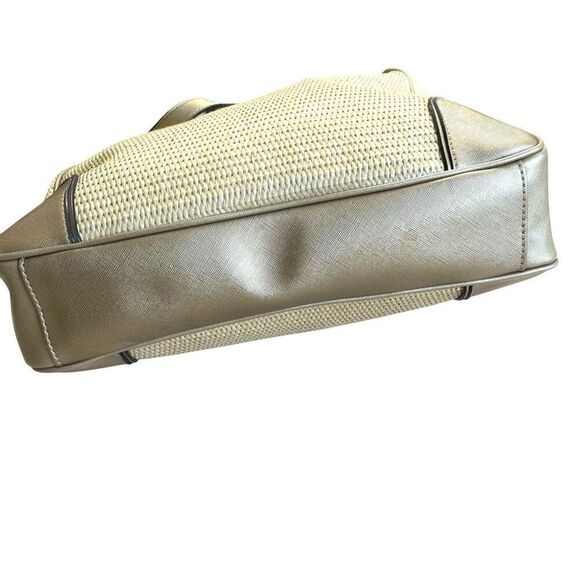 Calvin Klein raffia woven metallic tote‎ bag - Picture 7 of 16